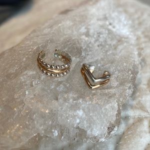TWO silver and gold filled ear cuffs 🌟🌟